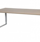 Domino Plus bureau, hoogte instelbaar (62-85cm) met 180x90cm 'zwevend' 20mm blad en O-poot frame