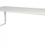 Domino Plus bureau, hoogte instelbaar (62-85cm) met 200x90cm 'zwevend' 20mm blad en O-poot frame