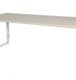 Domino Plus bureau, hoogte instelbaar (62-85cm) met 200x90cm 'zwevend' 20mm blad en O-poot frame