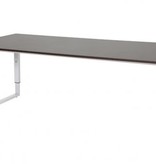 Domino Plus bureau, hoogte instelbaar (62-85cm) met 200x90cm 'zwevend' 20mm blad en O-poot frame
