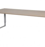 Domino Plus bureau, hoogte instelbaar (62-85cm) met 200x90cm 'zwevend' 20mm blad en O-poot frame