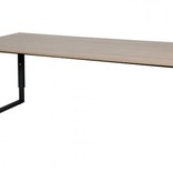 Domino Plus bureau, hoogte instelbaar (62-85cm) met 200x90cm 'zwevend' 20mm blad en O-poot frame