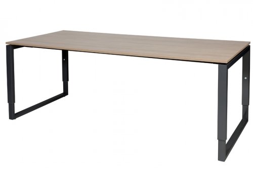 Schaffenburg Domino Plus bureau, hoogte instelbaar (62-85cm) met 200x90cm 'zwevend' 20mm blad en O-poot frame