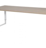 Domino Plus bureau, hoogte instelbaar (62-85cm) met 200x90cm 'zwevend' 20mm blad en O-poot frame