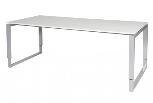 Domino Plus bureau, hoogte instelbaar (62-85cm) met 200x90cm 'zwevend' 20mm blad en O-poot frame