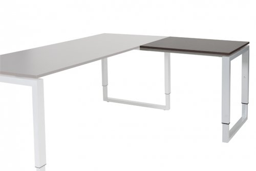 Domino Plus aanbouwtafel, hoogte instelbaar (62-85cm) met 80x60cm 'zwevend' 20mm blad en O-poot frame