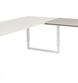 Domino Plus aanbouwtafel, hoogte instelbaar (62-85cm) met 80x60cm 'zwevend' 20mm blad en O-poot frame