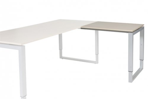 Domino Plus aanbouwtafel, hoogte instelbaar (62-85cm) met 80x60cm 'zwevend' 20mm blad en O-poot frame