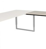 Domino Plus aanbouwtafel, hoogte instelbaar (62-85cm) met 80x60cm 'zwevend' 20mm blad en O-poot frame