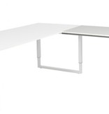 Domino Plus aanbouwtafel, hoogte instelbaar (62-85cm) met 80x60cm 'zwevend' 20mm blad en O-poot frame