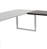 Domino Plus aanbouwtafel, hoogte instelbaar (62-85cm) met 80x60cm 'zwevend' 20mm blad en O-poot frame