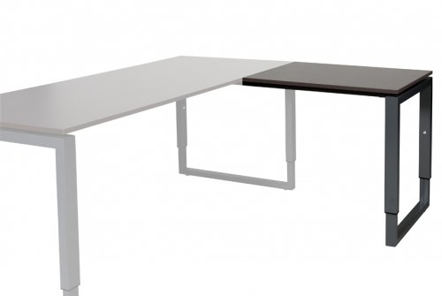 Domino Plus aanbouwtafel, hoogte instelbaar (62-85cm) met 80x60cm 'zwevend' 20mm blad en O-poot frame