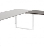 Domino Plus aanbouwtafel, hoogte instelbaar (62-85cm) met 80x60cm 'zwevend' 20mm blad en O-poot frame