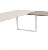 Domino Plus aanbouwtafel, hoogte instelbaar (62-85cm) met 80x60cm 'zwevend' 20mm blad en O-poot frame