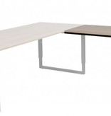 Domino Plus aanbouwtafel, hoogte instelbaar (62-85cm) met 80x60cm 'zwevend' 20mm blad en O-poot frame