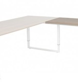 Domino Plus aanbouwtafel, hoogte instelbaar (62-85cm) met 80x60cm 'zwevend' 20mm blad en O-poot frame