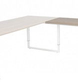 Schaffenburg Domino Plus aanbouwtafel, hoogte instelbaar (62-85cm) met 80x60cm 'zwevend' 20mm blad en O-poot frame