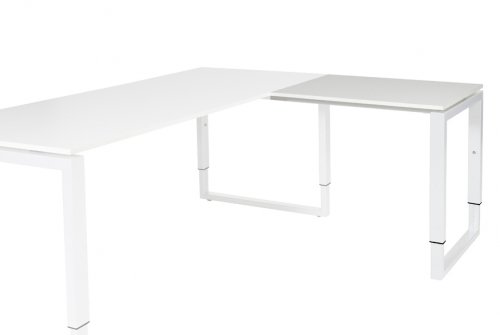 Domino Plus aanbouwtafel, hoogte instelbaar (62-85cm) met 80x60cm 'zwevend' 20mm blad en O-poot frame