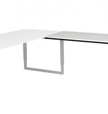 Domino Plus aanbouwtafel, hoogte instelbaar (62-85cm) met 120x60cm 'zwevend' 20mm blad en O-poot frame