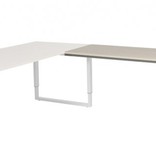 Domino Plus aanbouwtafel, hoogte instelbaar (62-85cm) met 120x60cm 'zwevend' 20mm blad en O-poot frame