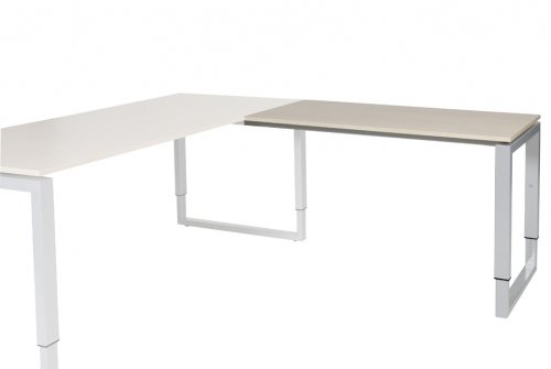 Domino Plus aanbouwtafel, hoogte instelbaar (62-85cm) met 120x60cm 'zwevend' 20mm blad en O-poot frame