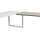 Domino Plus aanbouwtafel, hoogte instelbaar (62-85cm) met 120x60cm 'zwevend' 20mm blad en O-poot frame