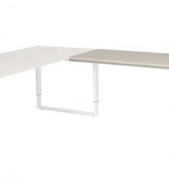 Domino Plus aanbouwtafel, hoogte instelbaar (62-85cm) met 120x60cm 'zwevend' 20mm blad en O-poot frame