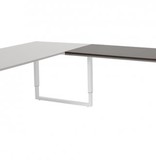 Domino Plus aanbouwtafel, hoogte instelbaar (62-85cm) met 120x60cm 'zwevend' 20mm blad en O-poot frame