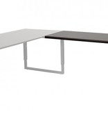 Domino Plus aanbouwtafel, hoogte instelbaar (62-85cm) met 120x60cm 'zwevend' 20mm blad en O-poot frame