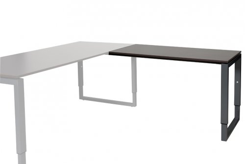 Domino Plus aanbouwtafel, hoogte instelbaar (62-85cm) met 120x60cm 'zwevend' 20mm blad en O-poot frame