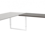 Domino Plus aanbouwtafel, hoogte instelbaar (62-85cm) met 120x60cm 'zwevend' 20mm blad en O-poot frame