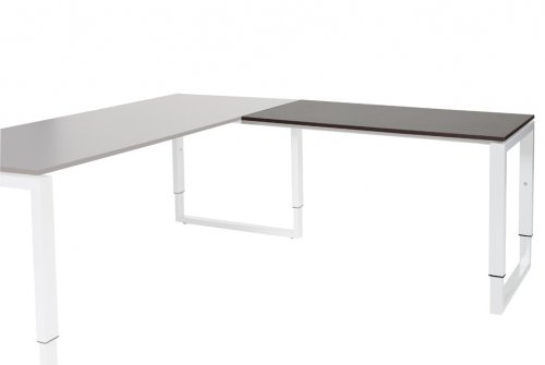 Domino Plus aanbouwtafel, hoogte instelbaar (62-85cm) met 120x60cm 'zwevend' 20mm blad en O-poot frame