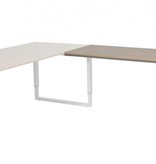 Domino Plus aanbouwtafel, hoogte instelbaar (62-85cm) met 120x60cm 'zwevend' 20mm blad en O-poot frame
