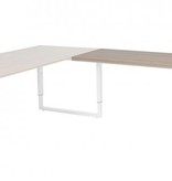 Domino Plus aanbouwtafel, hoogte instelbaar (62-85cm) met 120x60cm 'zwevend' 20mm blad en O-poot frame