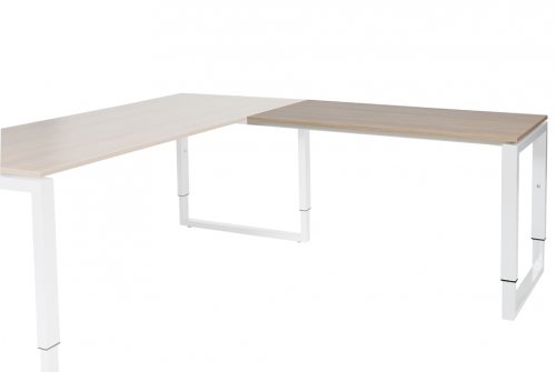 Domino Plus aanbouwtafel, hoogte instelbaar (62-85cm) met 120x60cm 'zwevend' 20mm blad en O-poot frame