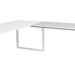 Domino Plus aanbouwtafel, hoogte instelbaar (62-85cm) met 120x60cm 'zwevend' 20mm blad en O-poot frame