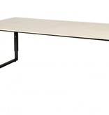 Domino Plus vergadertafel, hoogte instelbaar (62-85cm) met 200x100cm 'zwevend' 20mm blad en O-poot frame