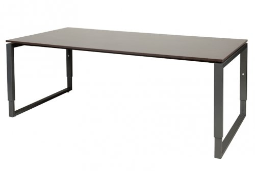 Domino Plus vergadertafel, hoogte instelbaar (62-85cm) met 200x100cm 'zwevend' 20mm blad en O-poot frame