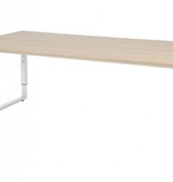 Domino Plus vergadertafel, hoogte instelbaar (62-85cm) met 200x100cm 'zwevend' 20mm blad en O-poot frame