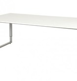 Domino Plus vergadertafel, hoogte instelbaar (62-85cm) met 200x100cm 'zwevend' 20mm blad en O-poot frame