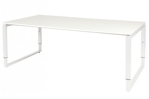 Domino Plus vergadertafel, hoogte instelbaar (62-85cm) met 200x100cm 'zwevend' 20mm blad en O-poot frame