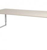Domino Plus vergadertafel, hoogte instelbaar (62-85cm) met 220x100cm 'zwevend' 20mm blad en O-poot frame