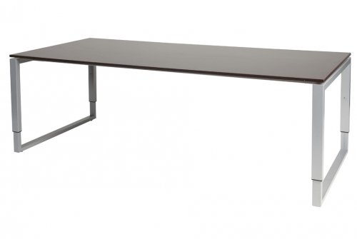 Domino Plus vergadertafel, hoogte instelbaar (62-85cm) met 220x100cm 'zwevend' 20mm blad en O-poot frame