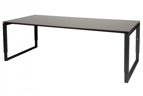 Domino Plus vergadertafel, hoogte instelbaar (62-85cm) met 220x100cm 'zwevend' 20mm blad en O-poot frame