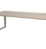 Domino Plus vergadertafel, hoogte instelbaar (62-85cm) met 220x100cm 'zwevend' 20mm blad en O-poot frame