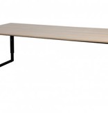 Domino Plus vergadertafel, hoogte instelbaar (62-85cm) met 220x100cm 'zwevend' 20mm blad en O-poot frame