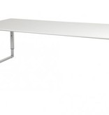 Domino Plus vergadertafel, hoogte instelbaar (62-85cm) met 220x100cm 'zwevend' 20mm blad en O-poot frame