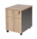 ZENO ladeblok 2 laden 44x60x55cm licht noten/ antraciet