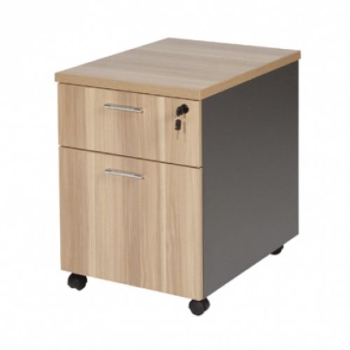 ZENO ladeblok 2 laden 44x60x55cm licht noten/ antraciet