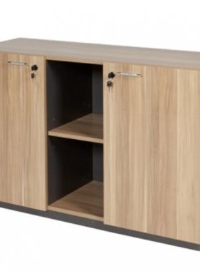 ZENO tweedeurskast 120x45x75 licht noten - antraciet